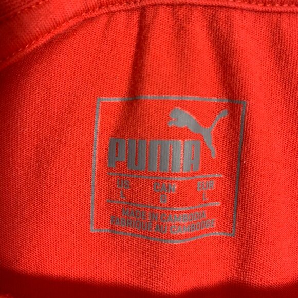 puma logo short sleeve red t-shirt woman size large - Picture 2 of 15